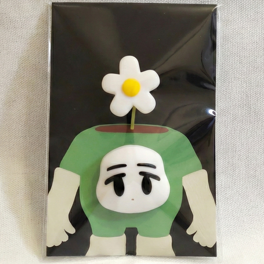 もちもちポットくんのお顔とお花ブローチ